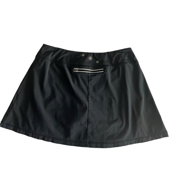 Athleta Women's Second Wind Pleated Skort Black Pink Tennis Zipper Pocket M - Picture 2 of 10